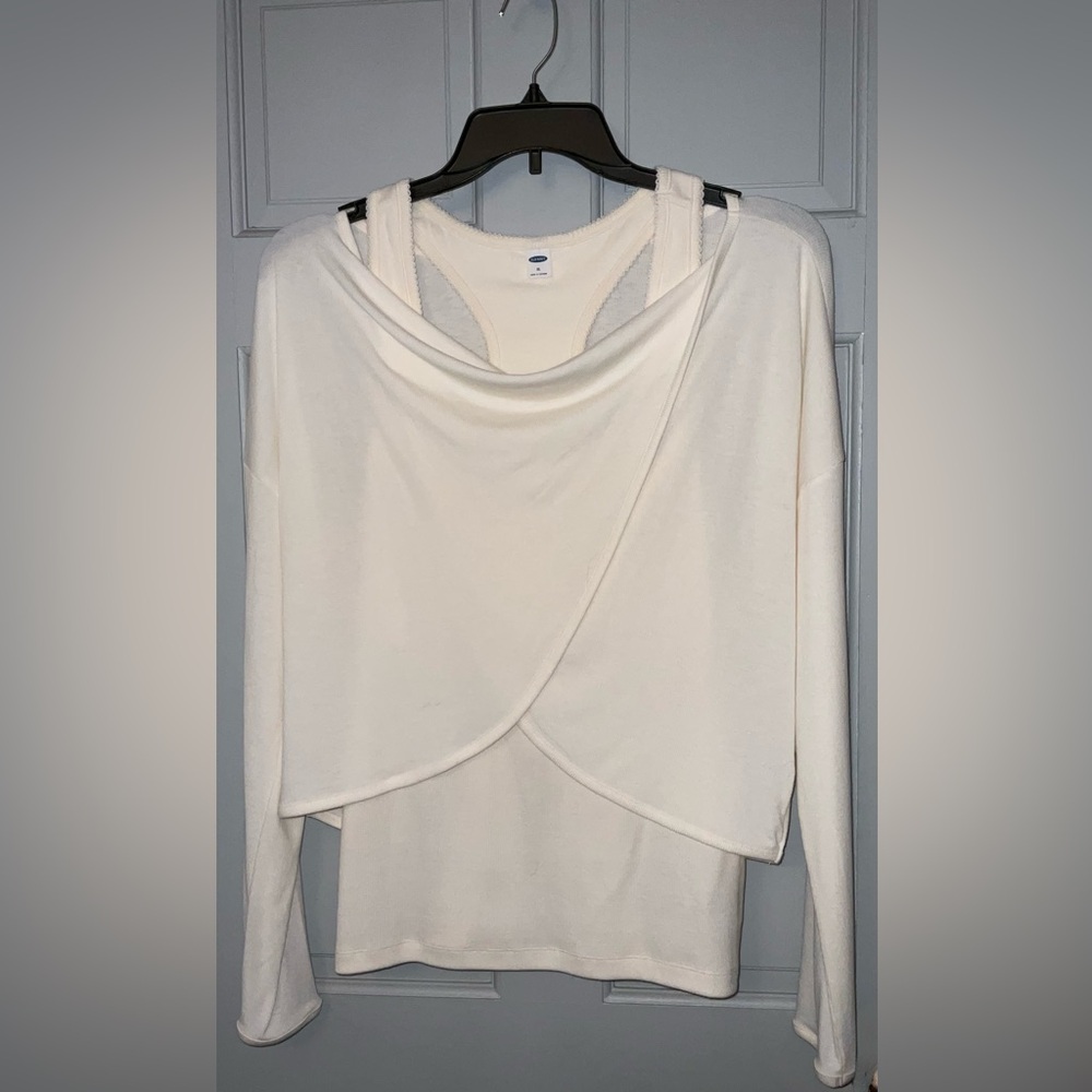 Casual Performance UltraLite Rib-Knit Twist-Front Top AND Tank Twofer Sz XL - Picture 3 of 7